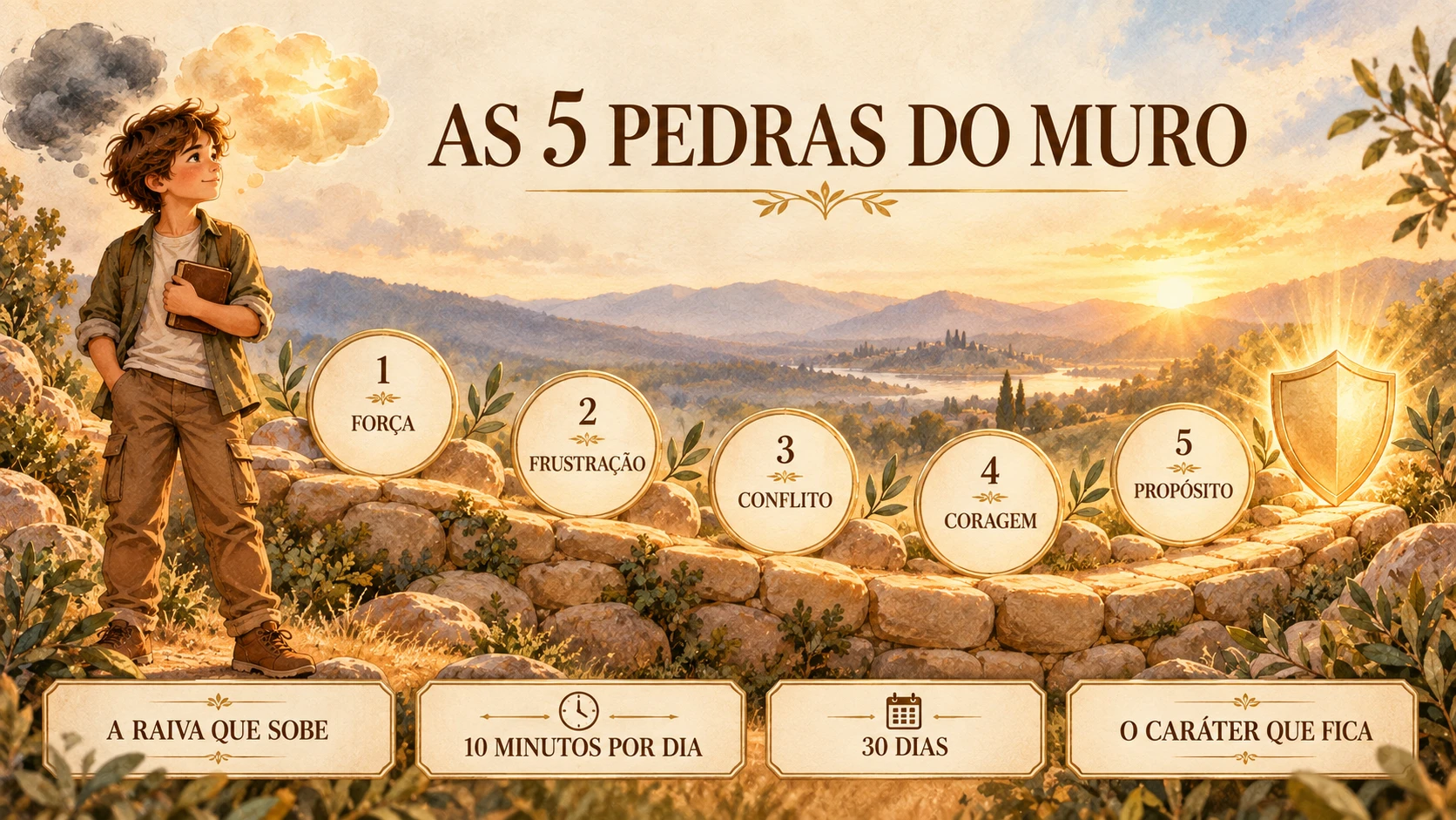 As 5 Pedras do Muro: Força, Frustração, Conflito, Coragem e Propósito, da raiva que sobe ao caráter que fica